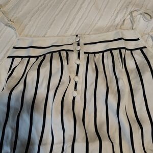 Striped Navy and Cream Washable silk Pajama Set. Brand New. Never Worn,  Size M.